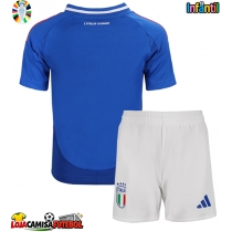 Camisa de Futebol Itália Equipamento Principal Infantil Europeu 2024 Manga Curta (+ Calças curtas)